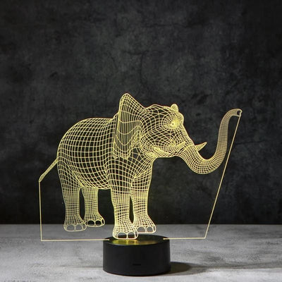 Elephant 3D Illusion Lamp