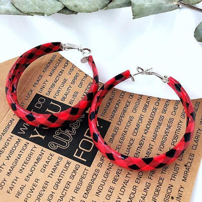 BOUND ROUND PLAID EARRINGS